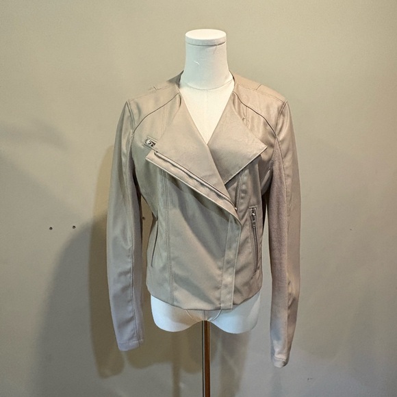Blank NYC Light Beige Vegan Leather Jacket - Picture 1 of 4